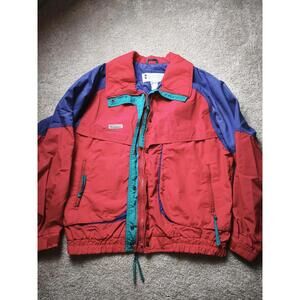 80-90's Vintage Columbia Powder Keg Neon Red Purple 3 in 1 Ski Jacket Ladies XL